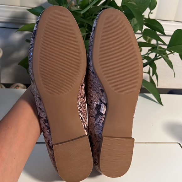 Steve Madden Danni Nat Ballerina Snake Print Flats Leather Womens Size 8M - Picture 6 of 6